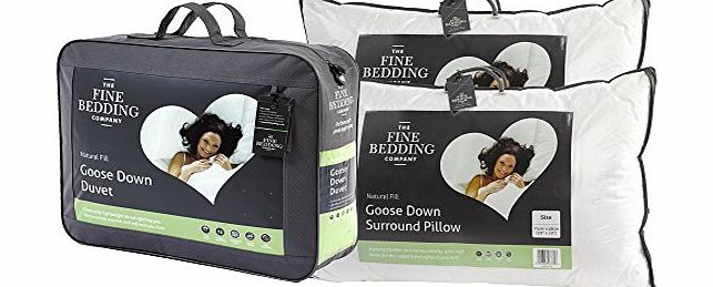 Luxury Goose Down Duvet Quilt And A Pillow Pair Set - 600 Fill Power - 10.5 Tog King Size - 100% Cotton Fabric