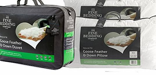 HLS - The Fine Bedding Company The Fine Bedding Company Luxury Goose Feather amp; Down Duvet Quilt And A Pillow Pair Set - (9   4.5 Tog) All Season - Super King Size