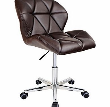 HNNHOME Modern Uranus Padded Swivel Leather Computer Desk Office Chair Brown