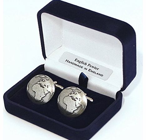 Planet Earth Cufflinks in Fine English Pewter