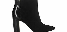 HOBBS Black leather patent detail ankle boots