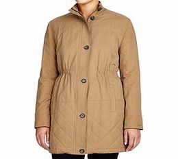 Butter beige rib trim parka jacket