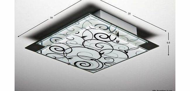 Ceiling flush light glass with black decor