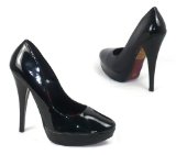 Holey Soles Garage Shoes - Pickard - Womens High Heel Shoe - Black Patent Size 3 UK