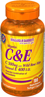 Holland and Barrett Vitamin C and E Capsules