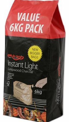 Holland Plastics Original Brand 1 X Bar-Be-Quick 6kg Instant Lighting Charcoal- Clean, quick and easy- Simply place on BBQ & Lig