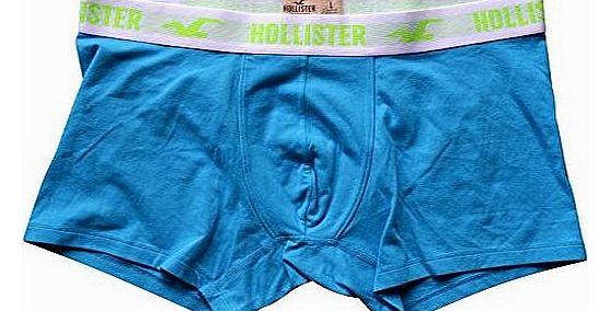Hollister Mens / Boys Designer Cotton 6`` Boxer Brief Shorts Turquoise Large
