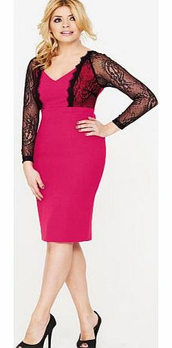 Holly willoughby Lace Sleeve Pencil Dress