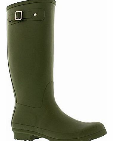 Holly Womens Original Tall Snow Winter Waterproof Rain Wellies Wellington Boots - Olive Green - 8
