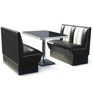 Hollywood Booth Dining Set Black