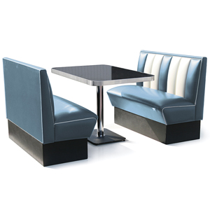 hollywood Booth Dining Set Blue