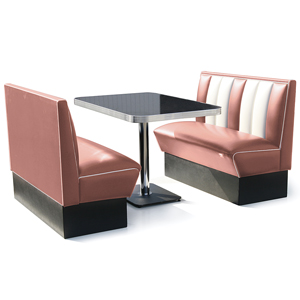 hollywood Booth Dining Set Rose