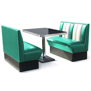 hollywood Booth Dining Set Turquoise