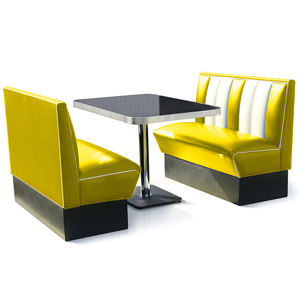 hollywood Booth Dining Set Yellow