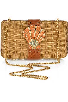 Hollywould Seashell Wicker Clutch