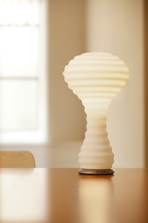 Holmegaard New Wave Table Lamp In Opal White Glass