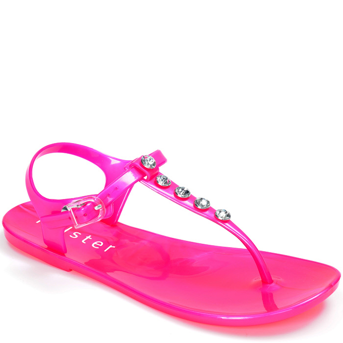 Holster Jewelled T-Bar Jelly, Hot Pink