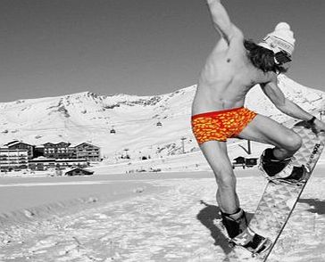 Holy Mackerel Fax Potato Greeting Card - Snowboarder In Bright Underwear - For birthday, Christmas, Anniversary, Christening, Graduation, Maternity, New Job, Retirement, New Home, Congratulations, Get Well Soon, Go