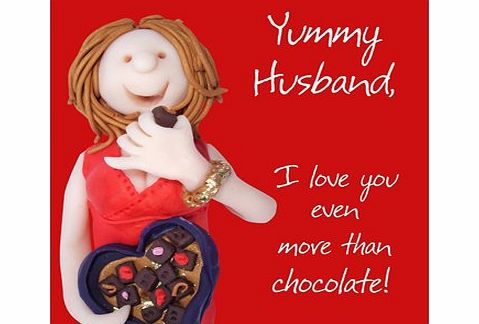Fax Potato Greeting Card - Yummy Husband. I Love You Even More Than Chocolate - For birthday, Congratulations, Good Luck, Valentines Day,