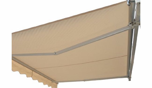 Homcom 2m x 1.5m Garden Patio Manual Awning Canopy Sun Shade Shelter Retractable Beige with Fixings and Winding Handle