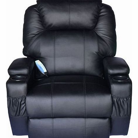 Luxury PU Leather Recliner Sofa Chair Armchair Cinema Massage Chair Rocking Swivel Heated Nursing Gaming Chair Black