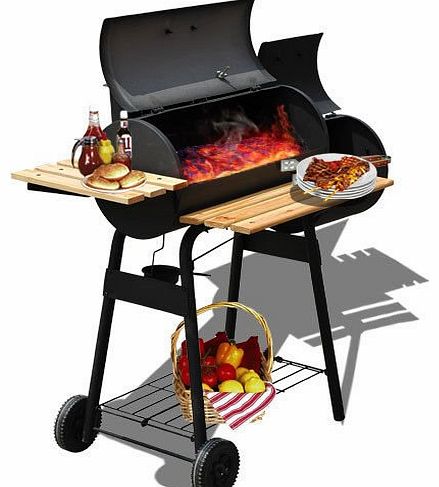 Homcom Trolley Charcoal BBQ Barbecue Grill Patio Outdoor Garden Heating Heat Smoker New