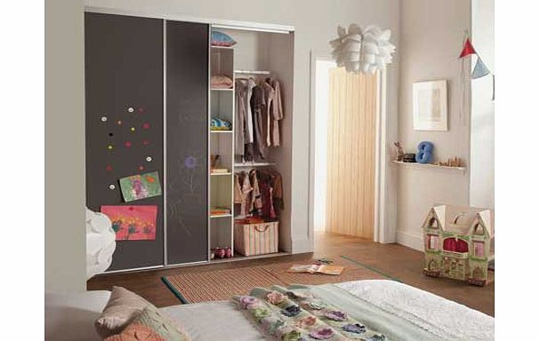 Home Decor Innovations Kids Chalkboard Sliding Wardrobe Door Basix Kit