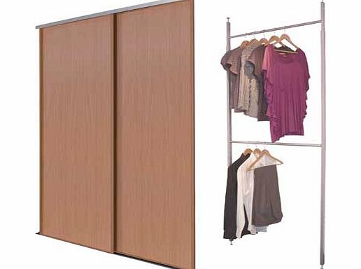 Home Decor Innovations Oak Panel Sliding Wardrobe Door Aura Kit - 2x24