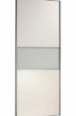 Home Decor Innovations White and Glass Fineline Sliding Wardrobe Door -