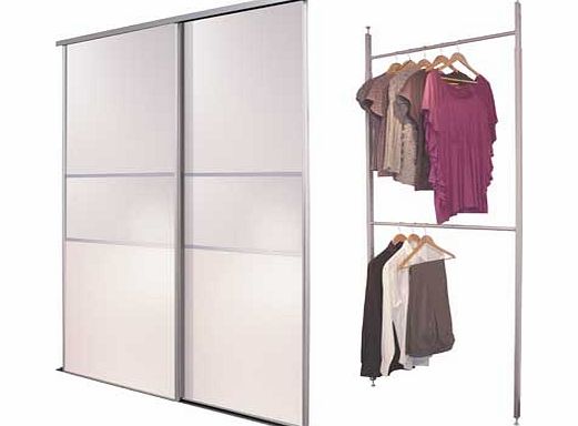Home Decor Innovations White Fineline Sliding Wardrobe Door Aura Kit -