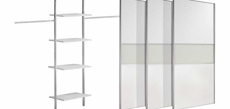 Home Decor Innovations White Sliding Wardrobe Door and Aura Kit- Large