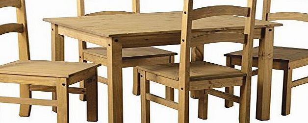Home Discount Corona Budget Dining Set In Waxed Solid Pine Mexican 4 Chairs Table
