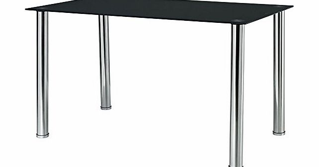 Home Discount Milan Dining Table, Black, 140 cm Modern Glass FREE DELIVERY