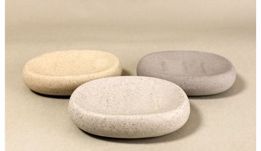 Home Fusion Contemporary Stone Effect Ceramic Soap Dish for Bathroom Toilet (Grey)