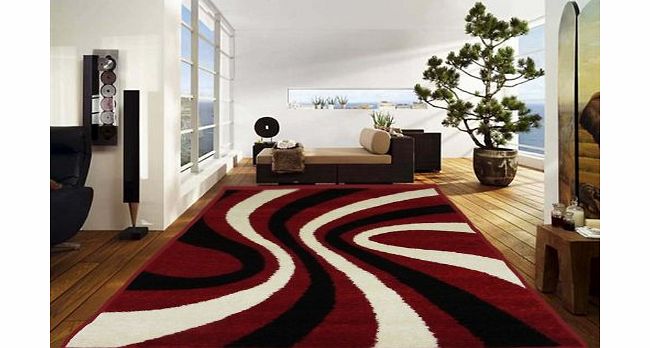 Modern Swing Royal 4023 Black Cherry Quality Heat Set Mat Carpet Shaggy Rug 66 x 100cm