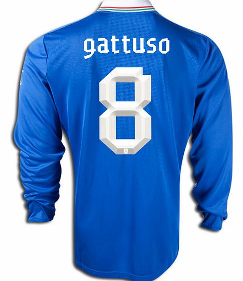 Home Shirts Puma 2012-13 Italy Long Sleeve Home Shirt (Gattuso 8)