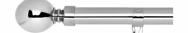 QUALITY METAL CURTAIN POLE 19mm Thickness. 4 LENGTHS. 3 COLOURS.INCLUDES 20+ Rings (Chrome, 300cm)