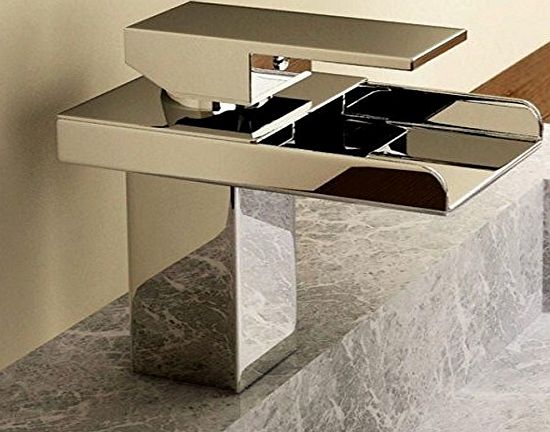 Home Treats Single Handle Chrome Waterfall Bathroom Sink Taps