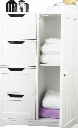 Home Treats White wooden cabinet with four drawers and cupboard