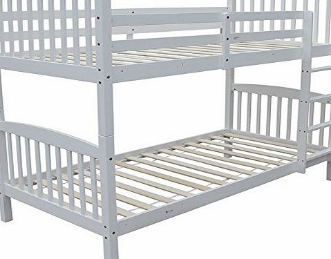 Homegear 3FT Solid Pine Wooden Bunk Bed - Can Split into 2 Single Beds White