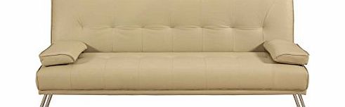 Homegear Faux Leather Deluxe Sofa Bed Cream