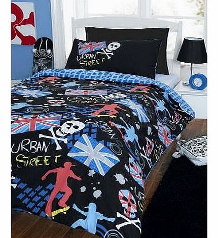 HOMEMAKER BEDDING PRINTED URBAN STYLE SINGLE DUVET COVER BED SET