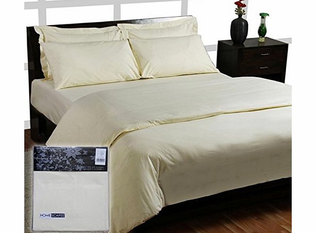 Homescapes - 200 Thread Count Ultrasoft - 1 x King Size Pillow Case - Oxford - Cream - 100 Egyptian Cotton Percale - Anti Dust Mite