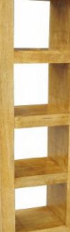 - Dakota - 4 Hole Book Case / Display Shelf / End Table - Oak Finish - 100% Solid Mango Hard Wood - ( No Veneer ) Hand Crafted Furniture
