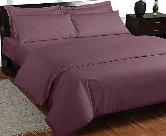 Homescapes 200 Thread Count Ultrasoft - Plain Grape Purple Duvet Cover - Single - 1 Housewife Pillowcases included - 100 Egyptian Cotton, Anti Dust Mite.