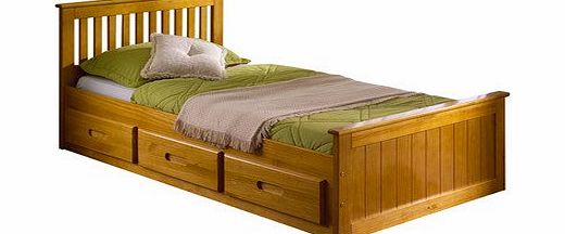 Homestead Living Pine Mission Single Storage Bed Frame Finish: Honey