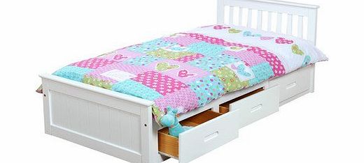 Homestead Living Pine Mission Single Storage Bed Frame Finish: White