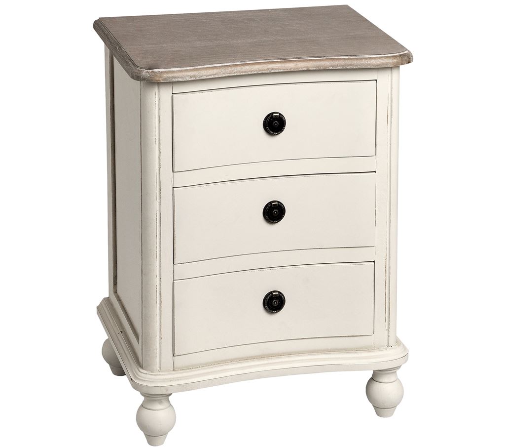 Three Drawer Bedside Table