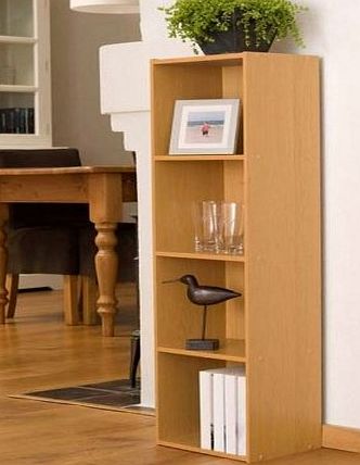 Homestyle Beech Finish 4 Shelf Wooden Bookcase