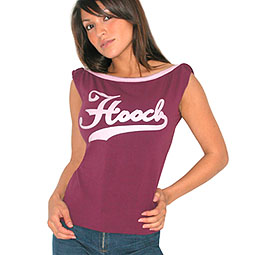 Hooch Biker Printed Zip Neck Tee